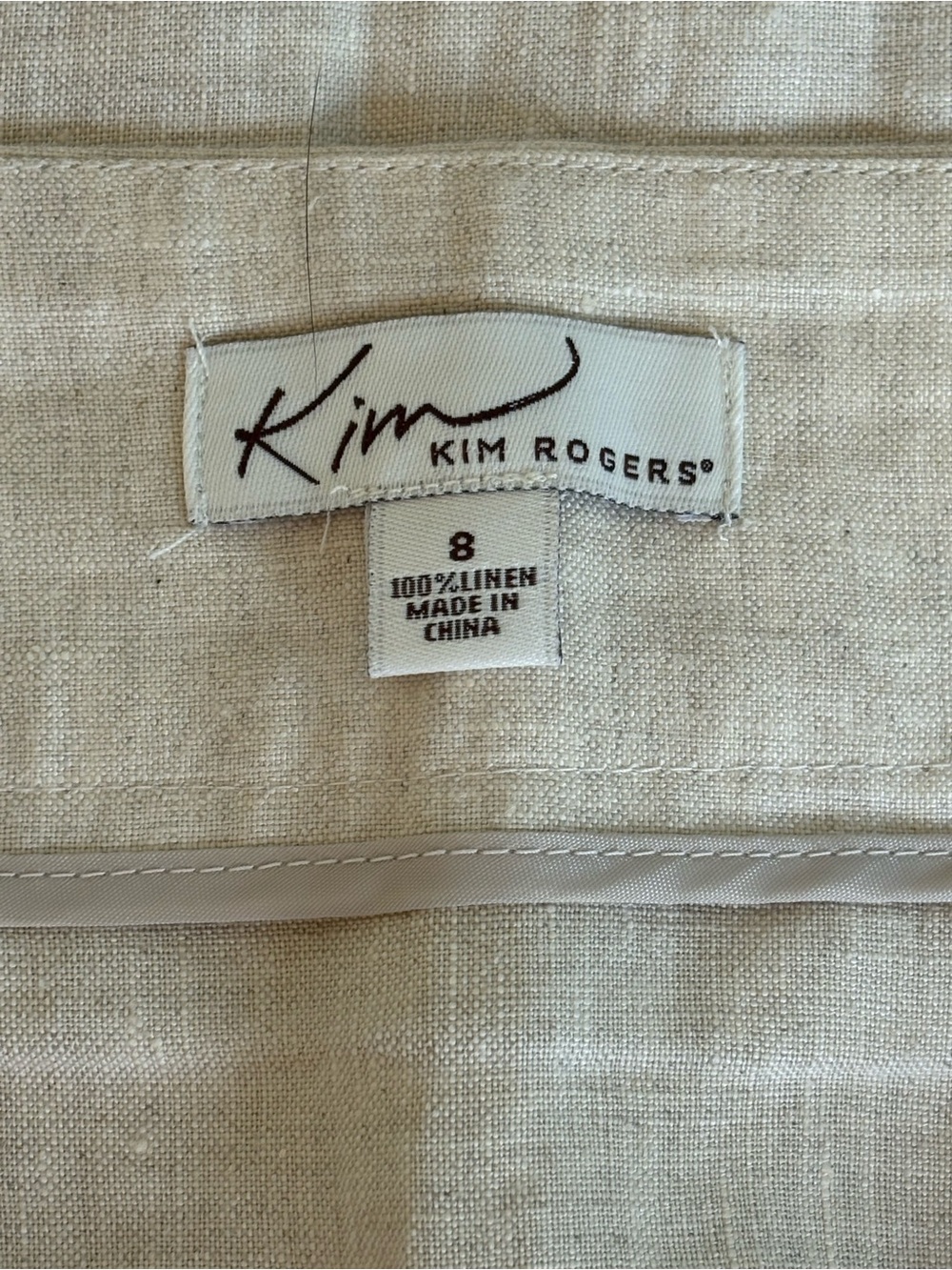 Kim Rogers Natural Beige A-Line Linen Skirt - Picture 2 of 6